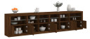vidaXL Skjenk med LED-lys brun eik 283x37x67 cm