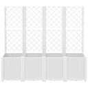 Plantekasse med espalier hvit 160x40x140 cm PP
