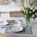 Nova Lilly Tallerken m/ Blomster og Gullkant 26cm Hvit
