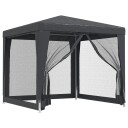 vidaXL Festtelt med 4 sidevegger av netting antrasitt 2,5x2,5 m HDPE