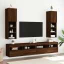 vidaXL TV-benk med LED-lys brun eik 30,5x30x102 cm 8721012256118