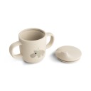 Done by Deer Silicone Spout Cup 2 Handle Celebration Sand   Beige   Ø 6.5X H 9CM