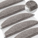  Selvlimende trappematter 15 pcs Grå 80 x 24,5 x 3,5 cm