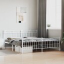 vidaXL Sengeramme i metall med hode- og fotgavl hvit 183x213 cm 8721012210721