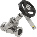 NIRO Skråseteventil Rustfritt DN50 Utvendig gjenge (T/2,3/8" utvendig diameter)