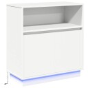  Serviesskap med LED Hvit 71 x 34,5 x 75 cm Konstruert tre