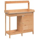  Pottebord med skap brun 110,5x45x124,5 cm heltre gran