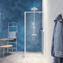 Contour Sealskin Contour Pivotdør med sidevegg 90x90 - Børstet Stål