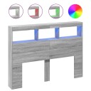  Hodegavl skap med LED grå sonoma 140x17x102 cm 8721012465169