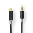 Nedis USB-C til 3.5 mm Lydadapter 1 m Gullbelagt PVC Sort