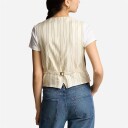 Ralph Lauren Tweed Front-Panel Vest Olive/Tan Glen Check