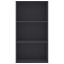  Bokhylle 3 nivåer grå 60x30x114 cm konstruert tre 8719883815695