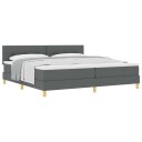  Box Spring Seng med Madrass Mørk Grå 200x200 cm Stoff
