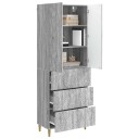 vidaXL Skapsett 2 pcs Grå Sonoma 66 x 34,5 x 90 cm Konstruert tre
