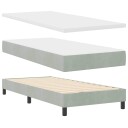  Box Spring Seng med Madrass Lys Grå 90x200 cm Fløyel