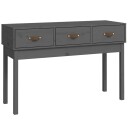 vidaXL Konsollbord grå 114x40x75 cm heltre furu