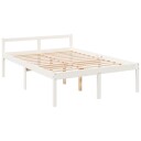 vidaXL Sengeramme hvit heltre furu 140x200 cm