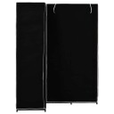 vidaXL Hjørnegarderobe svart 130x87x169 cm