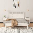 vidaXL Veggmontert sengegavl hvit 126x3x63 cm heltre furu