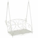 vidaXL Svingbenk Stål 105,5 x 61 x 56 cm Antikk hvit
