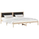  Sengestamme med hodegjerde Svart 200 x 200 cm Massiv furu