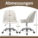 Justerbar beige armlener kontorstol – plassbesparende design