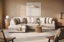 Rossita 4 seters Venstrevendt L formet Dyp Sjeselongsofa i Bouclé   Lys Beige