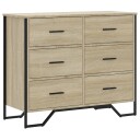  Kommode sonoma eik 91x35,5x74,5 cm konstruert tre 8721102834691