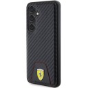 Ferrari Carbon Stitched Bottom Mobildeksel for Samsung Galaxy S24 - Svart
