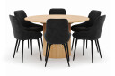 Scandinavian Choice Kopparbo Rund Spisegruppe 130 150 cm 6 Alsarp Spisestoler   Naturell