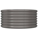 vidaXL Plantekasse pulverlakkert stål 80x80x36 cm grå