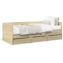  Dagseng med skuffer sonoma eik 90x190 cm konstruert tre 8721102624803