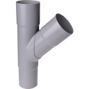 Plastmo grenrør Ø90x90mm 90° grå