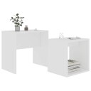 vidaXL Salongbordsett hvit 48x30x45 cm sponplate