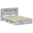  Sengeramme med oppbevaring Betonggrå 140 x 200 cm