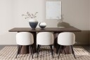Olivia Spisegruppe 210 cm Rektangulær med 6 Velvet stoler - Mocca/Beige