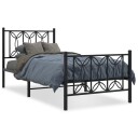  Sengeramme i metall med hode- og fotgavl svart 90x200 cm 8721102644023