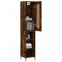 vidaXL Highboard røkt eik 34,5x34x180 cm konstruert tre 8720845497484