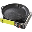 Meva Grill grate and grill pan for a gas camping stove