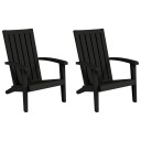 vidaXL Adirondack hagestoler 2 stk svart polypropylen