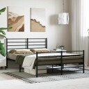 vidaXL Sengeramme i metall med hode- og fotgavl svart 140x200 cm
