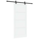 vidaXL Skyvedør med Beslag Sett Hvit 93x211 cm Solid Tre Furu