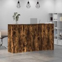  Resepsjonspult røkt eik 180x50x103,5 cm konstruert tre