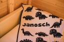 Babyteppe med navn.  dinosaurer