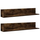  Vegghyller 2 stk røkt eik 100x16,5x16,5 cm konstruert tre 8721158650757