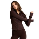Caspara Sculptluxe Zip Jacket Dame Espresso M