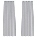  Gardiner med gardiner 2 pcs Mørke grå Polyester