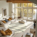 Rundt teppe   Leora Natural Cotton Shaggy beige/grønn Størrelse: Ø 240 cm