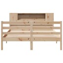  Seng med bokhylle uten madrass 140x190 cm heltre furu 3322199