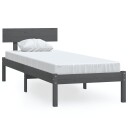 vidaXL Sengeramme grå heltre furu 90x190 cm UK Single